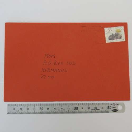 Beautiful postal cover simply addressed to `Mom` with 1988 stamp