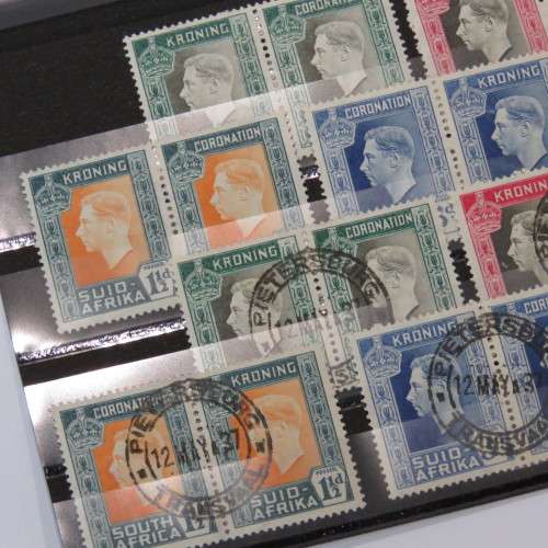 SACC 70-74 Coronation of George 6 Pairs hinged mint and used
