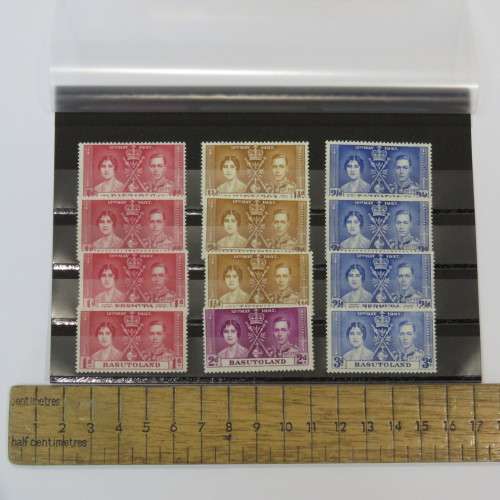 Lot of 12 George 6 stamps mint hinged - Barbados, Bechuanaland, Bermuda, Basutoland