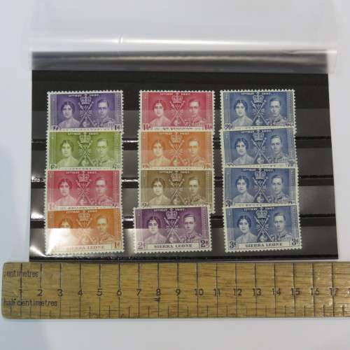 Lot of 12 George 6 Coronation stamps mint hinged