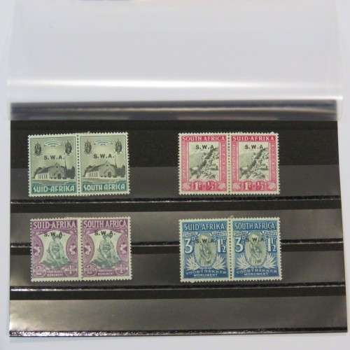South West Africa SACC 119 to 122 Pairs mint hinged