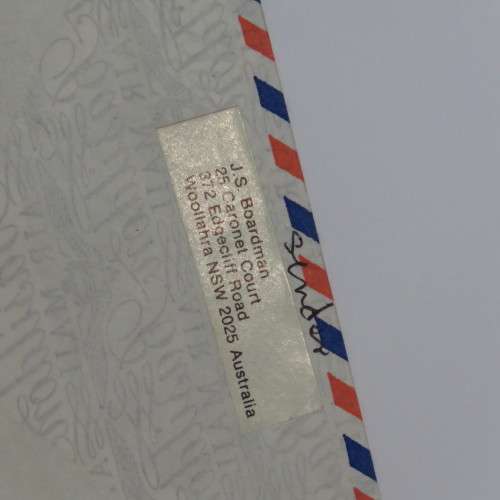 Airmail letter from Australia to South Africa with butterfly and bird stamps