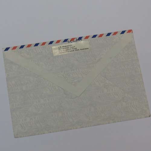 Airmail letter from Australia to South Africa with butterfly and bird stamps