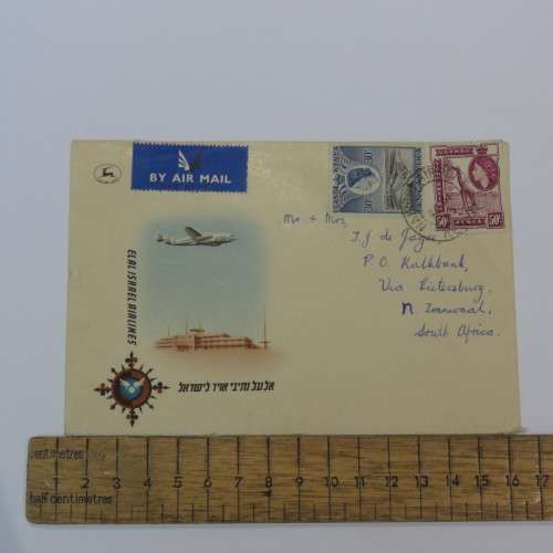 Airmail cover from Nairobi, Kenya to Pietersburg, South Africa 1955