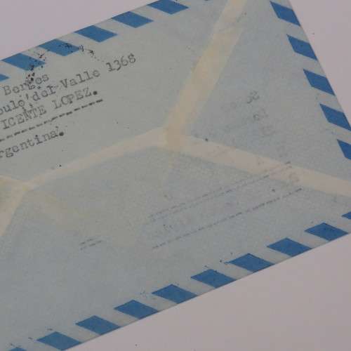 Airmail letter from Argentina to South Africa with 5 flower stamps 31 May 1985
