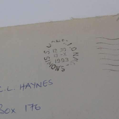 Postal cover and card for commissioning of SAS Outeniqua posted 1993