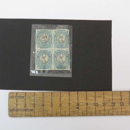 SACC 113 error stamp white mark to left springbok - Top left Afrikaans stamp