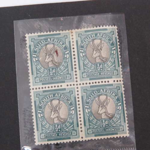 SACC 113 error stamp white mark to left springbok - Top left Afrikaans stamp
