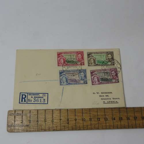 Southern Rhodesia First day cover Coronation of George 6 12 May 1937 - SACC 38-41