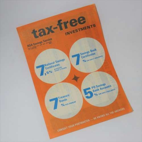 Post Office 1978 Tax-free investments pamphlet