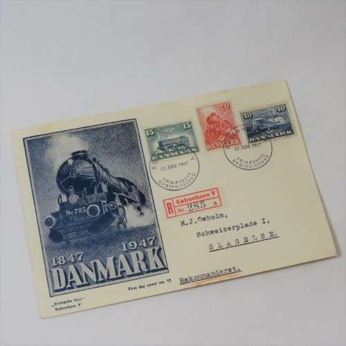 Denmark 1947 First day cover no 15 sent from Kopenhagen to Slagelse