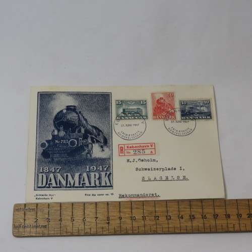 Denmark 1947 First day cover no 15 sent from Kopenhagen to Slagelse