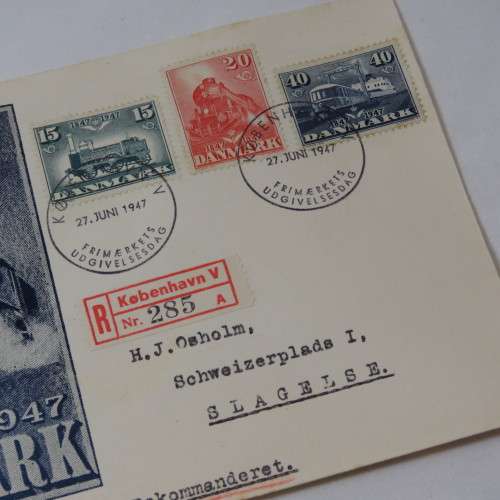 Denmark 1947 First day cover no 15 sent from Kopenhagen to Slagelse