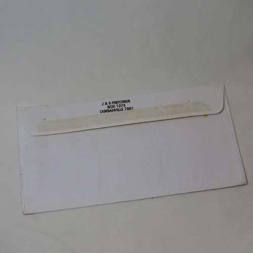 Letter sent inside South Africa with Incorrect postcode tag