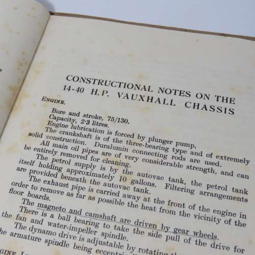 Vauxhall 14-40 H.P. Instruction book
