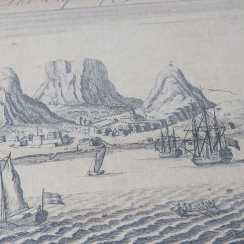 London Mag 1754 copper engraving etching of the Cape of Good Hope - framed