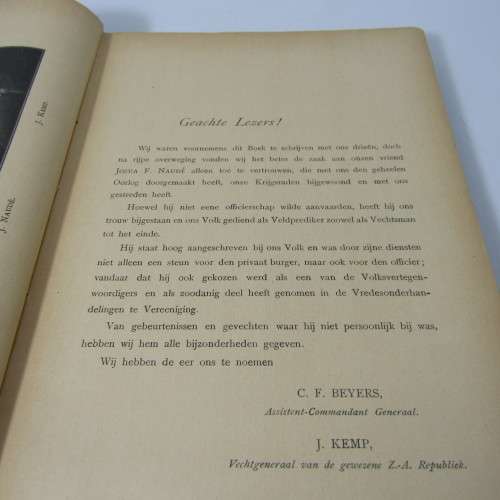 Vechten en Vluchten van Beyers en Kemp by JF Naude - 1903 edition - from Marthinus Steyn Jnr collect