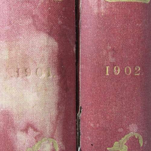 Anglo Boer War period bound volumes of Punch magazine  - 1899, 1901, 1902 and 1900
