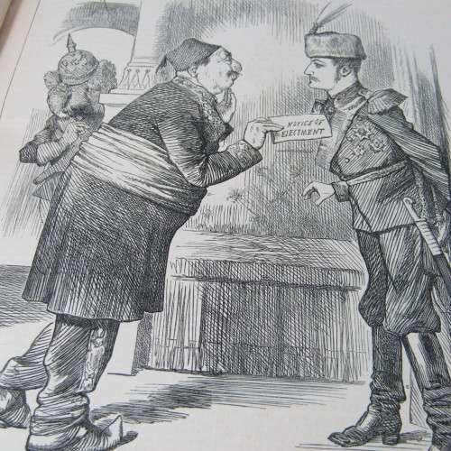 1888 Bound volume of Punch magazine - some damage