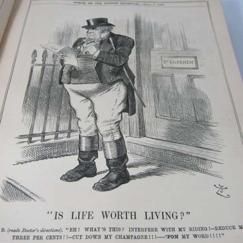 1888 Bound volume of Punch magazine - some damage
