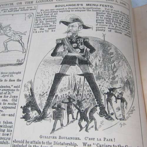 1888 Bound volume of Punch magazine - some damage