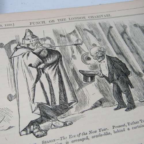 1888 Bound volume of Punch magazine - some damage