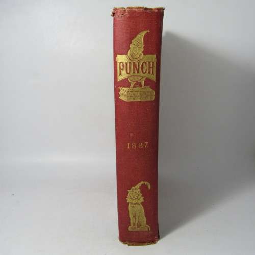 1887 Bound volume of Punch magazine - some damage