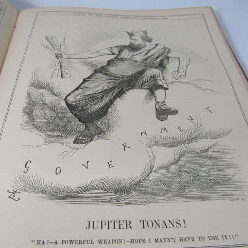 1887 Bound volume of Punch magazine - some damage