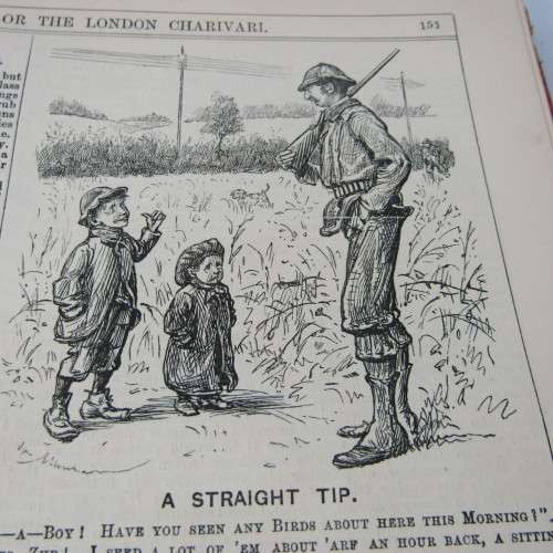 1887 Bound volume of Punch magazine - some damage