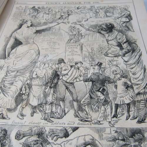 1886 Bound volume of Punch magazine - some damage