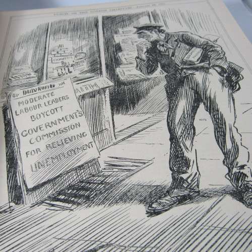 1921 Bound volume of Punch magazine - some damage