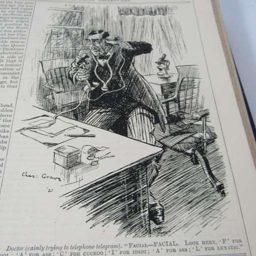 1921 Bound volume of Punch magazine - some damage