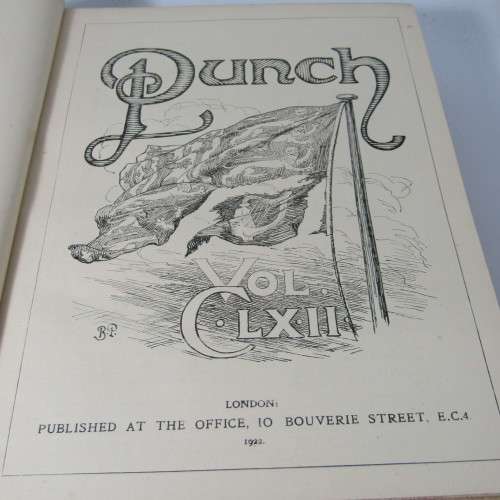 1922 Bound volume of Punch magazine - some damage