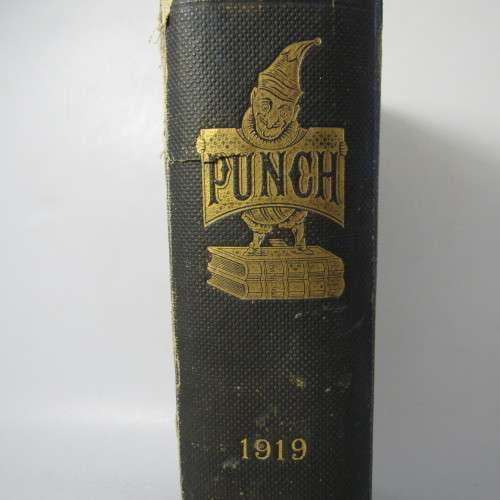 1919 Bound volume of Punch magazine - some damage