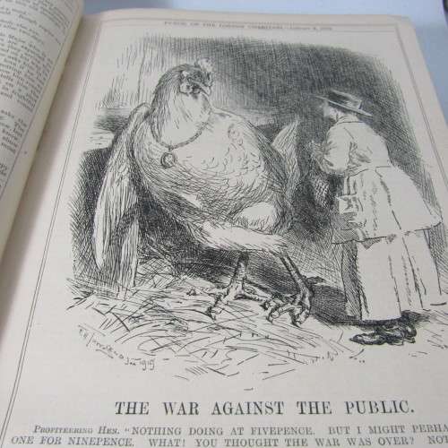 1919 Bound volume of Punch magazine - some damage
