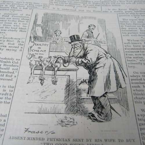 1919 Bound volume of Punch magazine - some damage