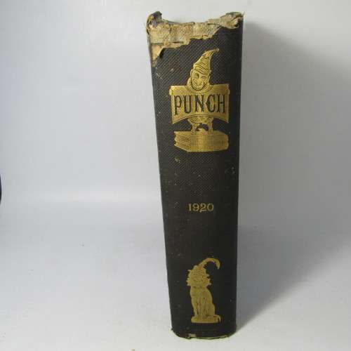 1920 Bound volume of Punch magazine - some damage