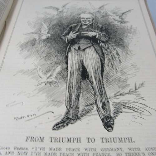 1920 Bound volume of Punch magazine - some damage