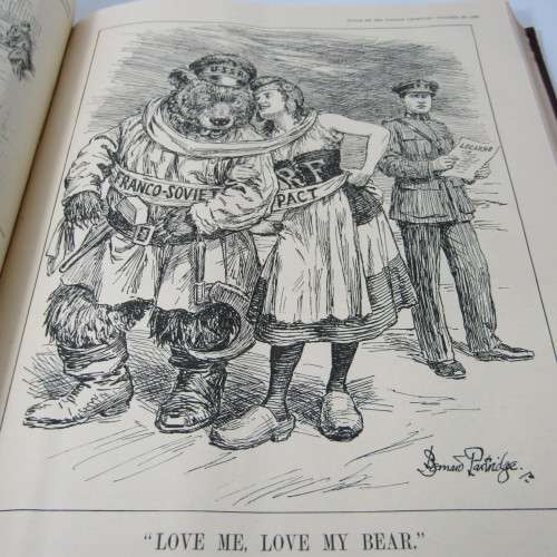 1936 Bound volume of Punch magazine - Jan to June and Jul to Dec - some damage