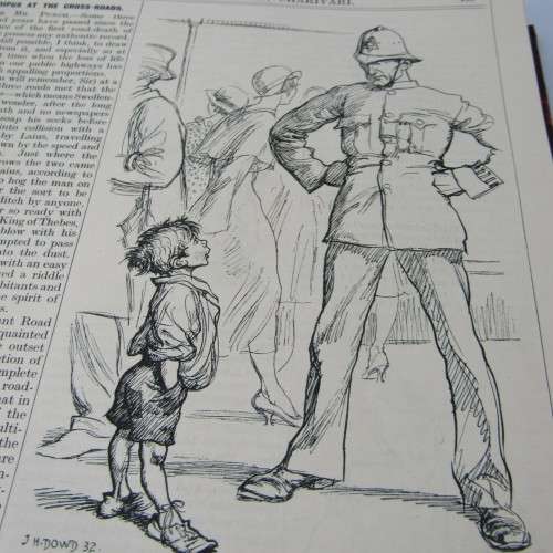 1932 Bound volume of Punch magazine - Jan to June and Jul to Dec - some damage