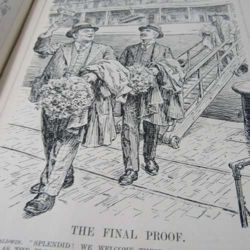 1932 Bound volume of Punch magazine - Jan to June and Jul to Dec - some damage