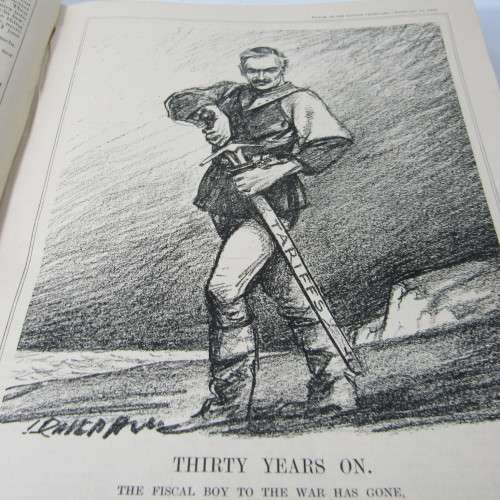 1932 Bound volume of Punch magazine - Jan to June and Jul to Dec - some damage