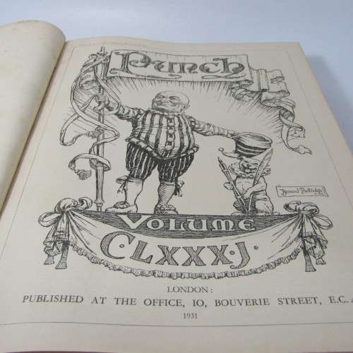 1931 Bound volume of Punch magazine - Jan to June and Jul to Dec - some damage