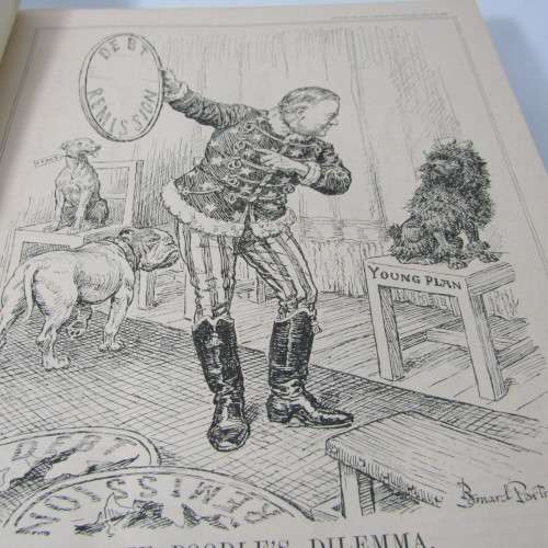 1931 Bound volume of Punch magazine - Jan to June and Jul to Dec - some damage