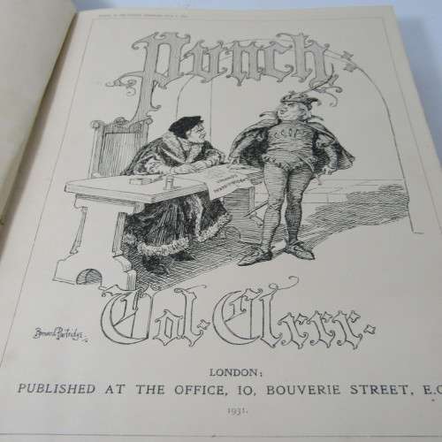 1931 Bound volume of Punch magazine - Jan to June and Jul to Dec - some damage