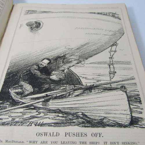 1931 Bound volume of Punch magazine - Jan to June and Jul to Dec - some damage