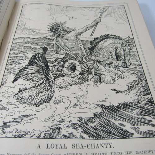 1929 Bound volume of Punch magazine - Jan to June and Jul to Dec - some damage