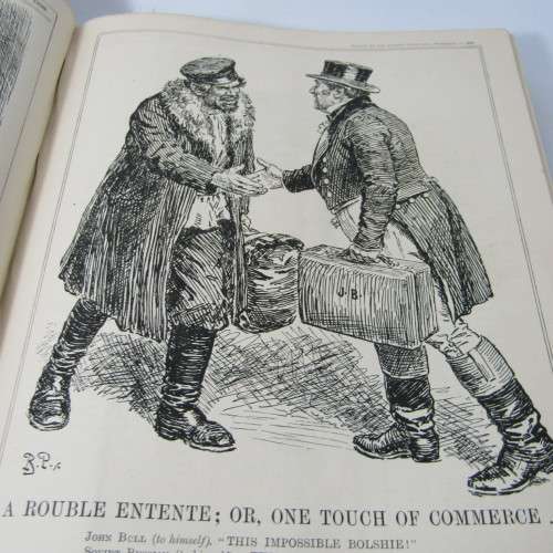 1929 Bound volume of Punch magazine - Jan to June and Jul to Dec - some damage