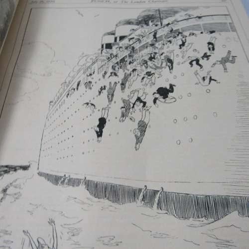 1935 Bound volume of Punch magazine - Jan to June and Jul to Dec - some damage