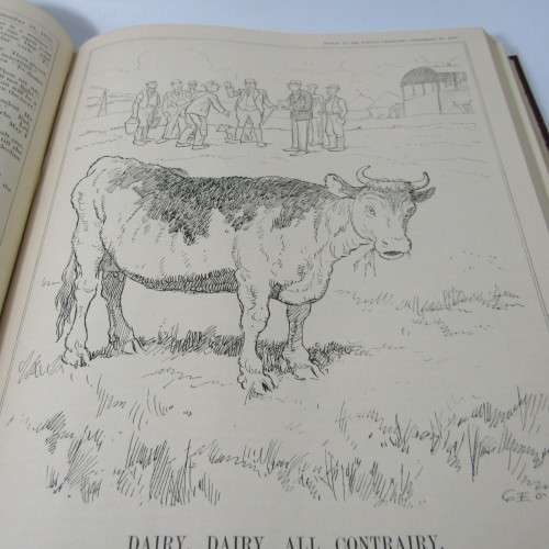 1935 Bound volume of Punch magazine - Jan to June and Jul to Dec - some damage